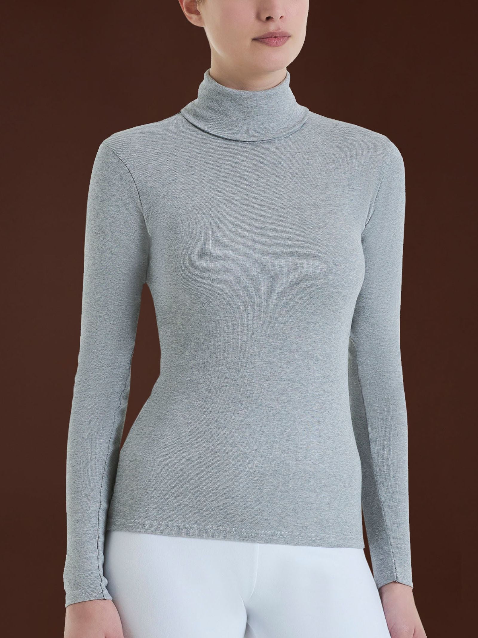 Maglietta collo alto in Eco Cotton Neri Donna - Ragno
