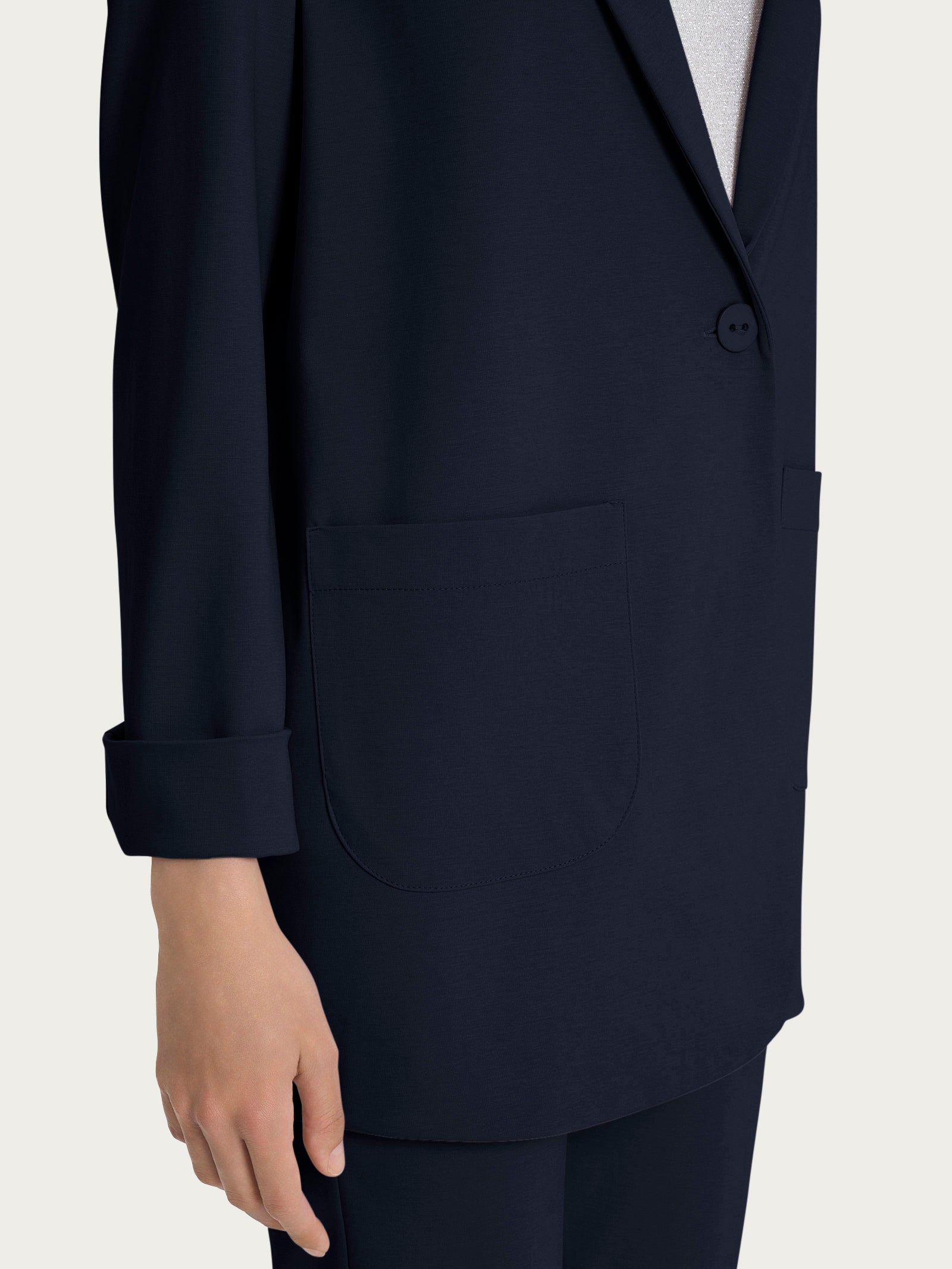 Blazer destrutturato in Compact Light Blu Donna - Ragno