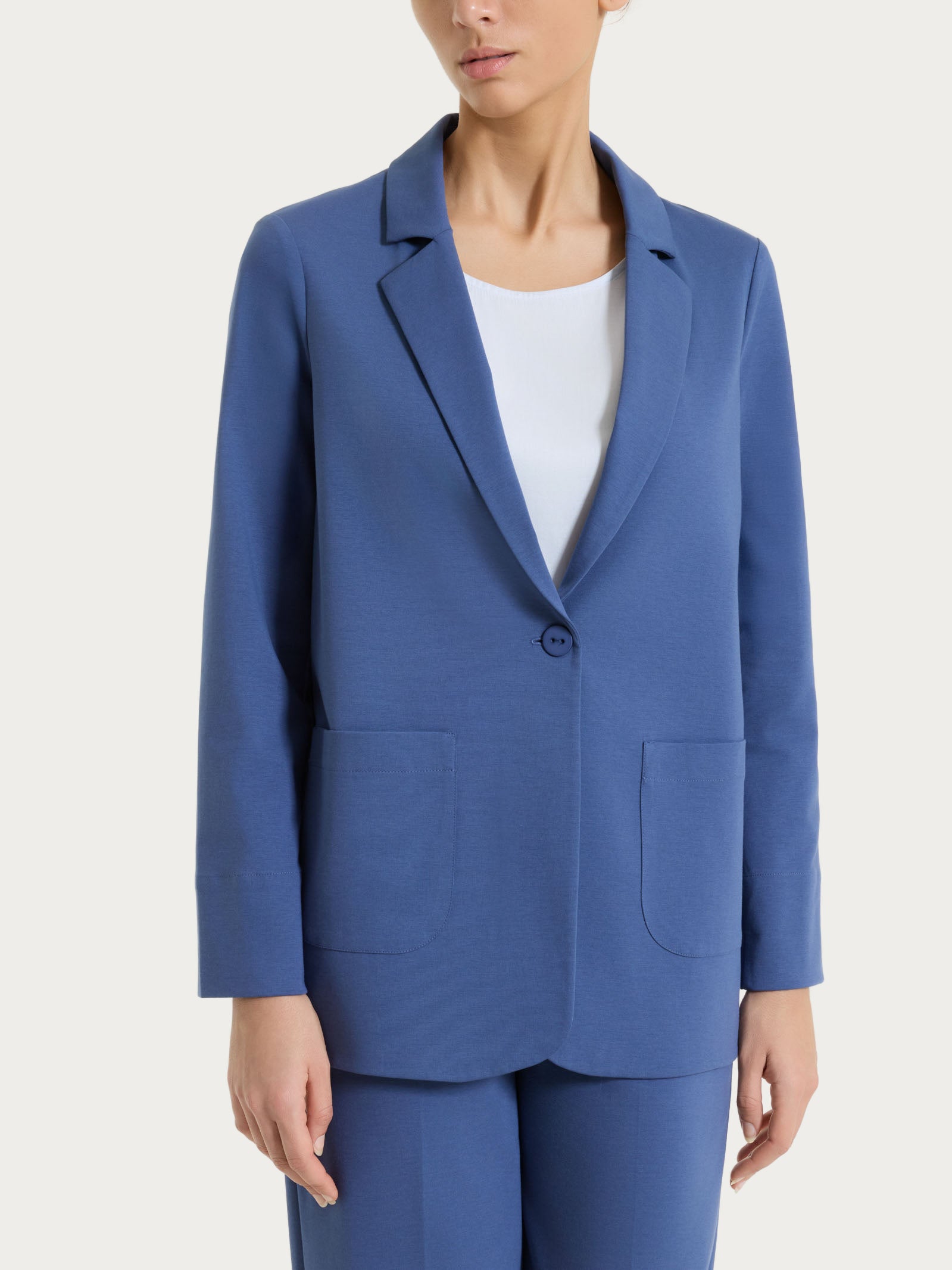Blazer destrutturato in Compact Light Blu Donna - Ragno