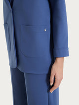 Compact Light Blue Women's Deconstructed Blazer - Ragno