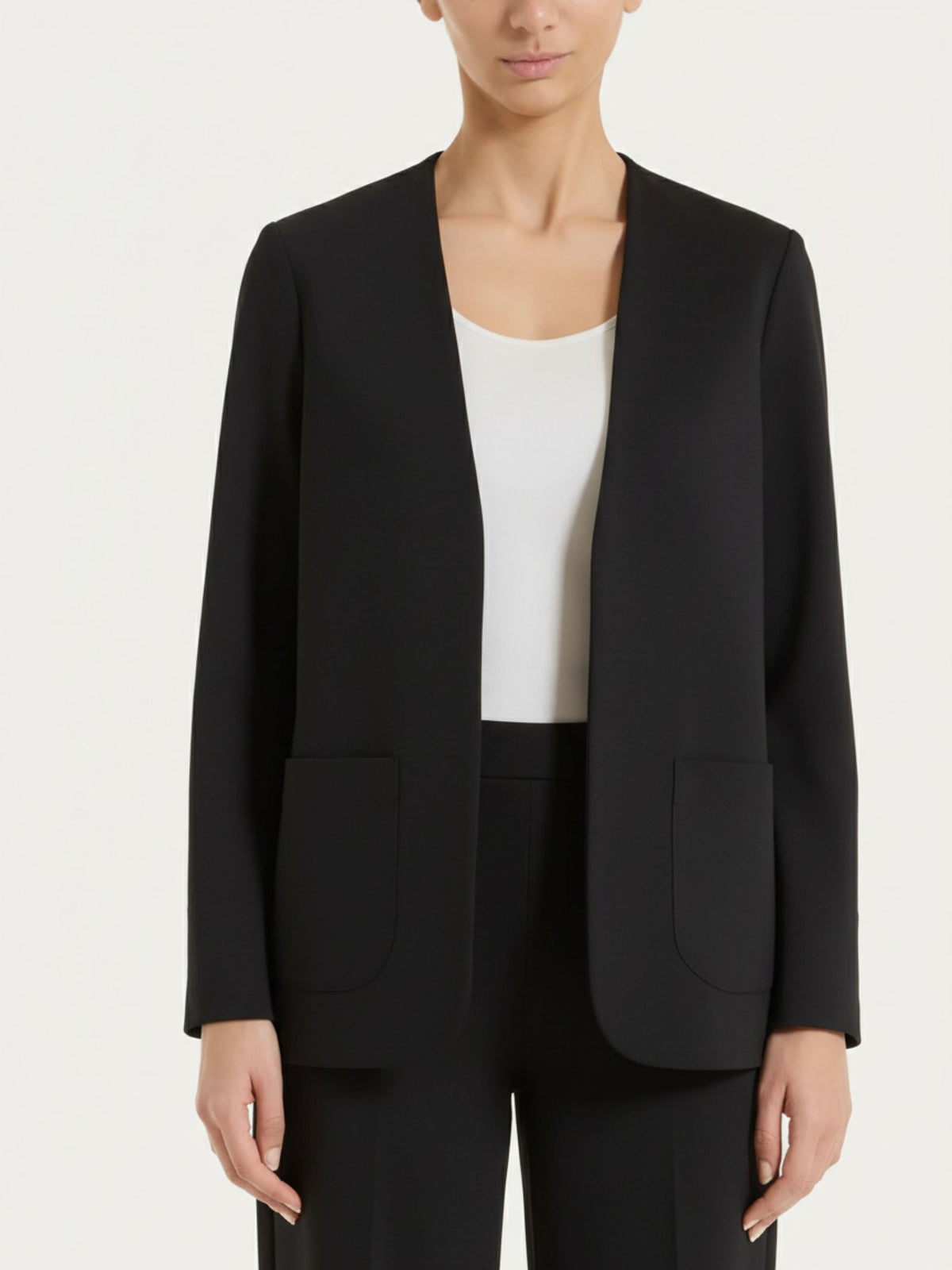 Blazer senza revers in Compact Light Neri Donna - Ragno