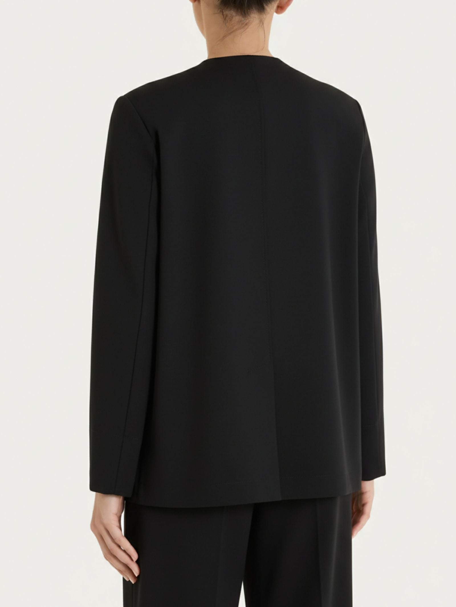 Blazer senza revers in Compact Light Neri Donna - Ragno