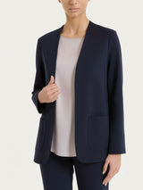 Blazer senza revers in Compact Light Blu Donna - Ragno