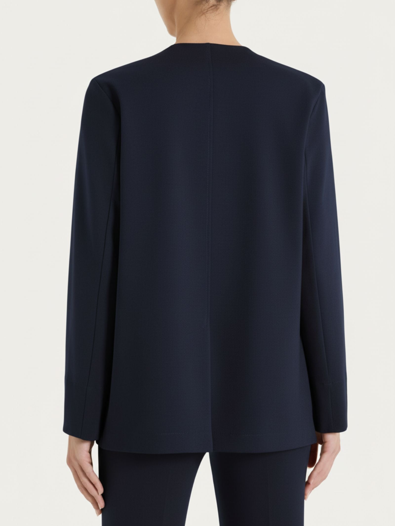 Blazer senza revers in Compact Light Blu Donna - Ragno