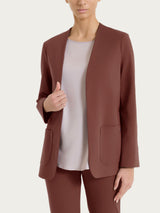 Blazer senza revers in Compact Light Marroni Donna - Ragno