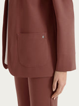 Blazer senza revers in Compact Light Marroni Donna - Ragno