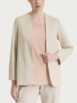 Blazer senza revers in Compact Light Bianchi Donna - Ragno