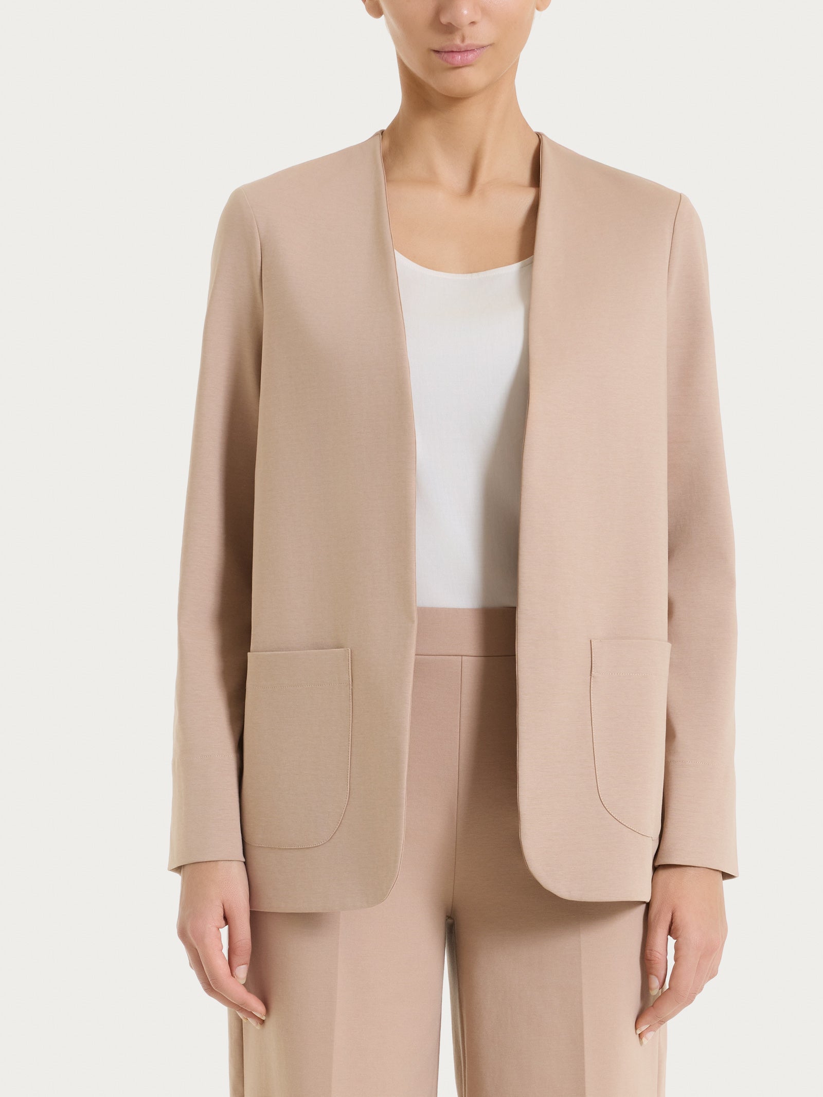 Blazer senza revers in Compact Light Marroni Donna - Ragno