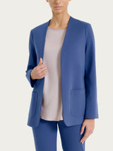 Blazer senza revers in Compact Light Blu Donna - Ragno