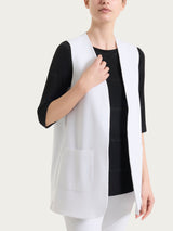 Gilet aperto in Compact Light Bianchi Donna - Ragno