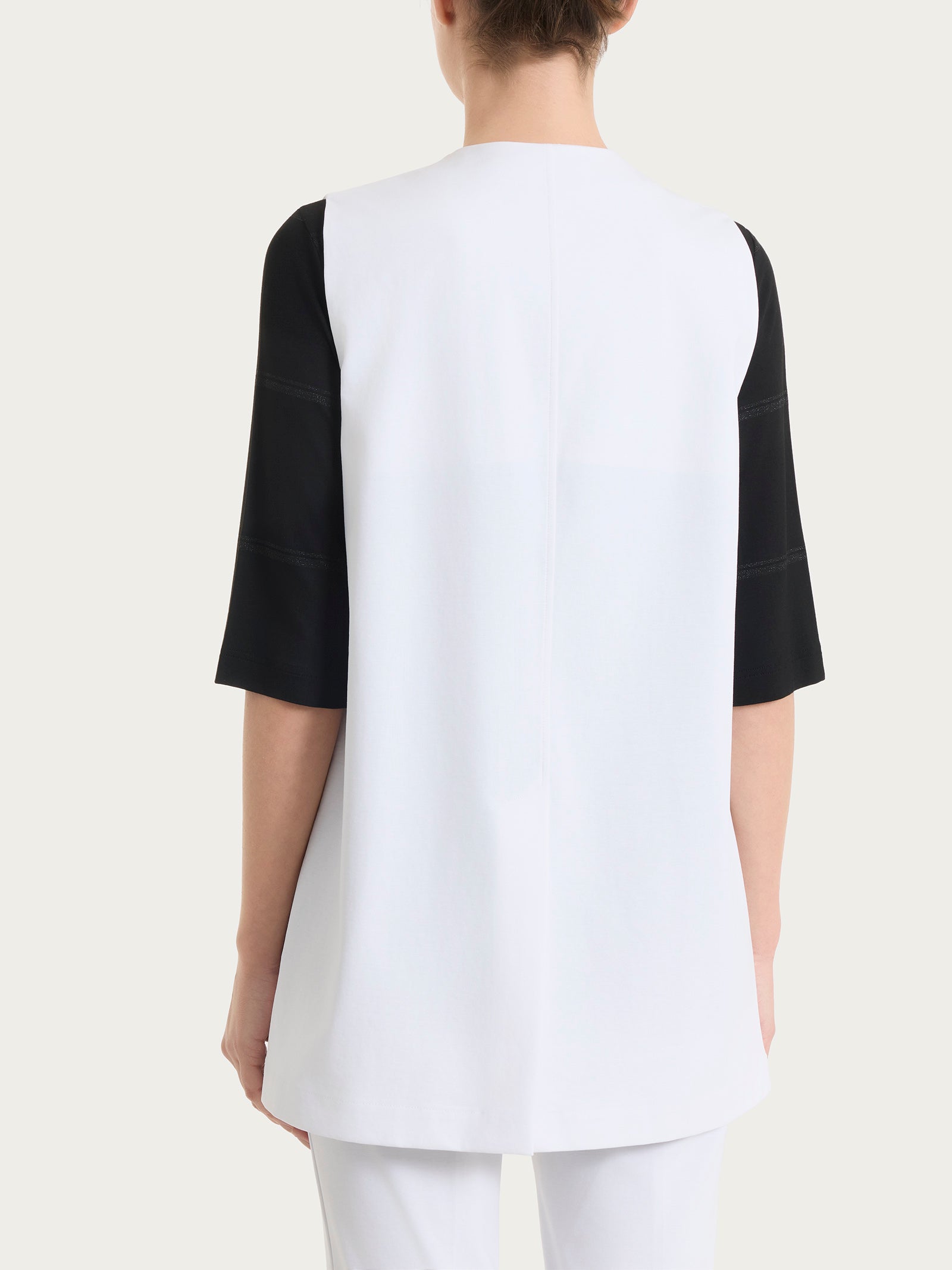 Gilet aperto in Compact Light Bianchi Donna - Ragno