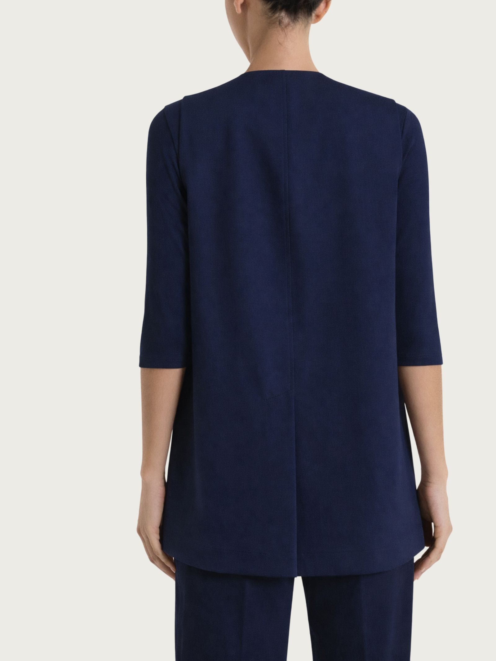 Gilet aperto in Compact Light Blu Donna - Ragno