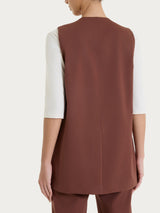 Open Waistcoat in Compact Light Brown Women's - Ragno
