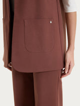 Open Waistcoat in Compact Light Brown Women's - Ragno