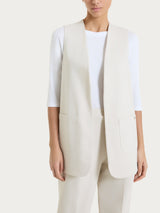 Gilet aperto in Compact Light Bianchi Donna - Ragno