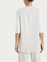 Gilet aperto in Compact Light Bianchi Donna - Ragno