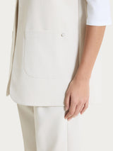 Gilet aperto in Compact Light Bianchi Donna - Ragno