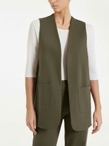 Gilet aperto in Compact Light Verdi Donna - Ragno