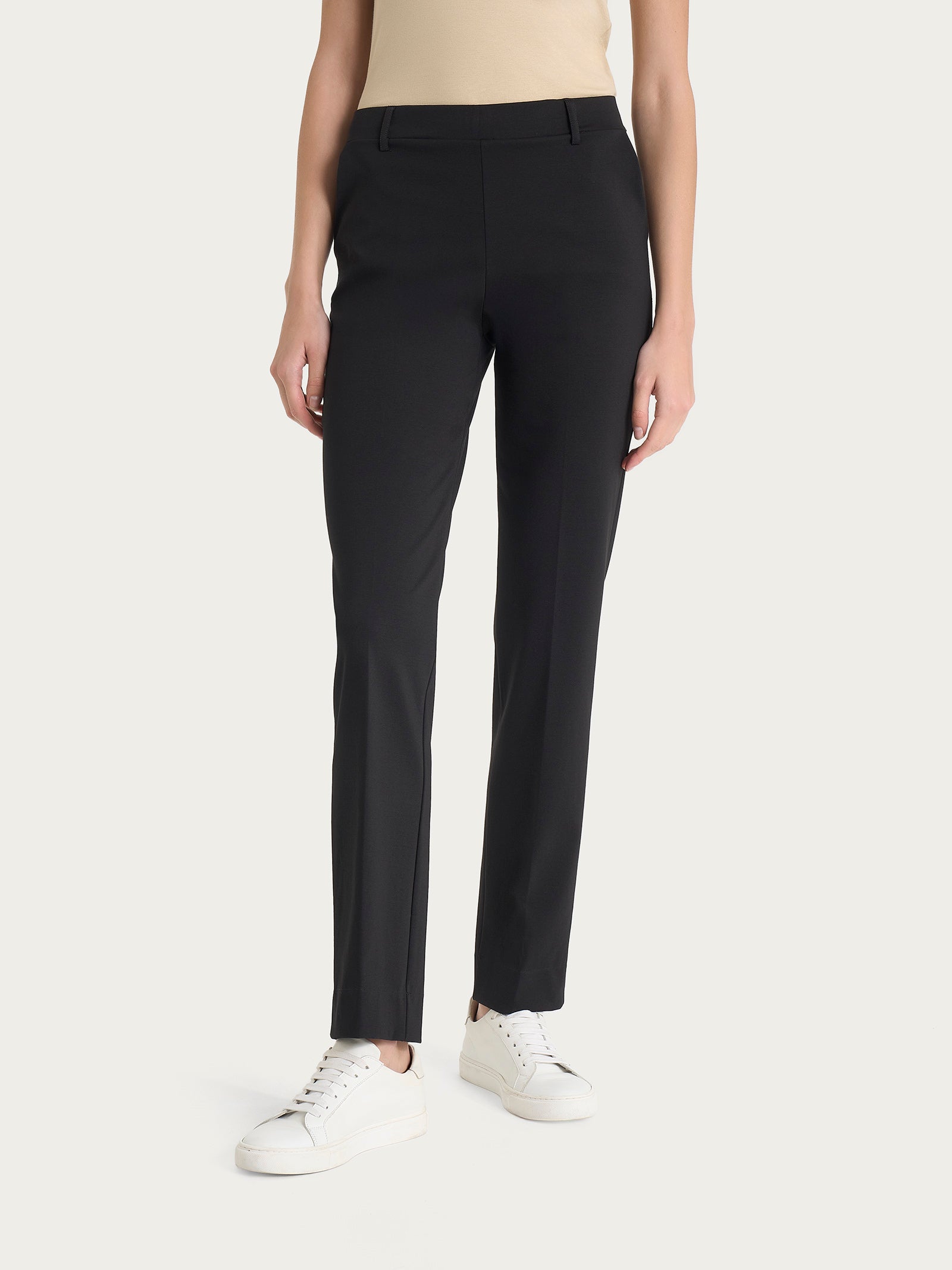Pantalone dritto con tasche in Compact Light Neri Donna - Ragno