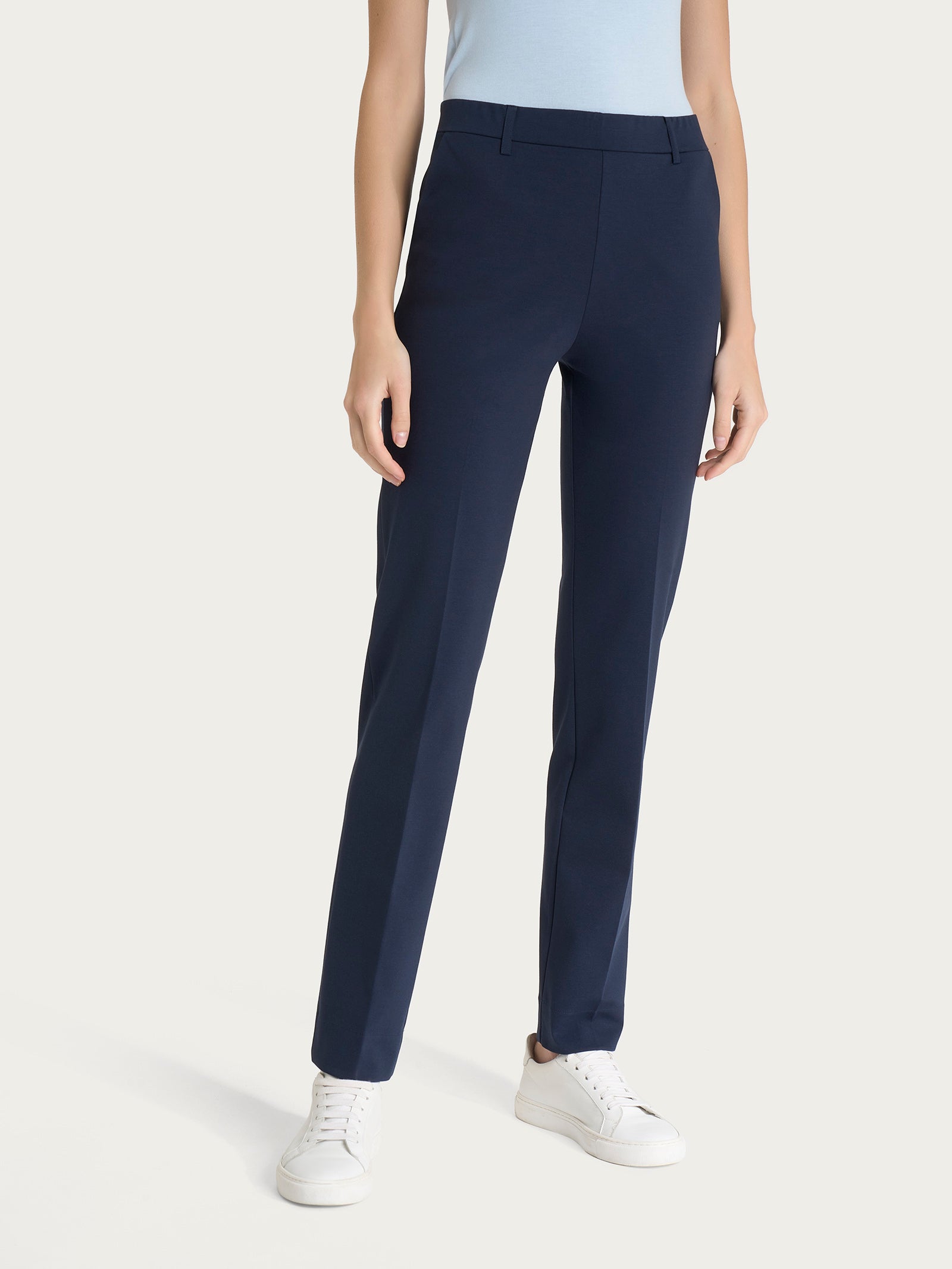 Pantalone dritto con tasche in Compact Light Blu Donna - Ragno