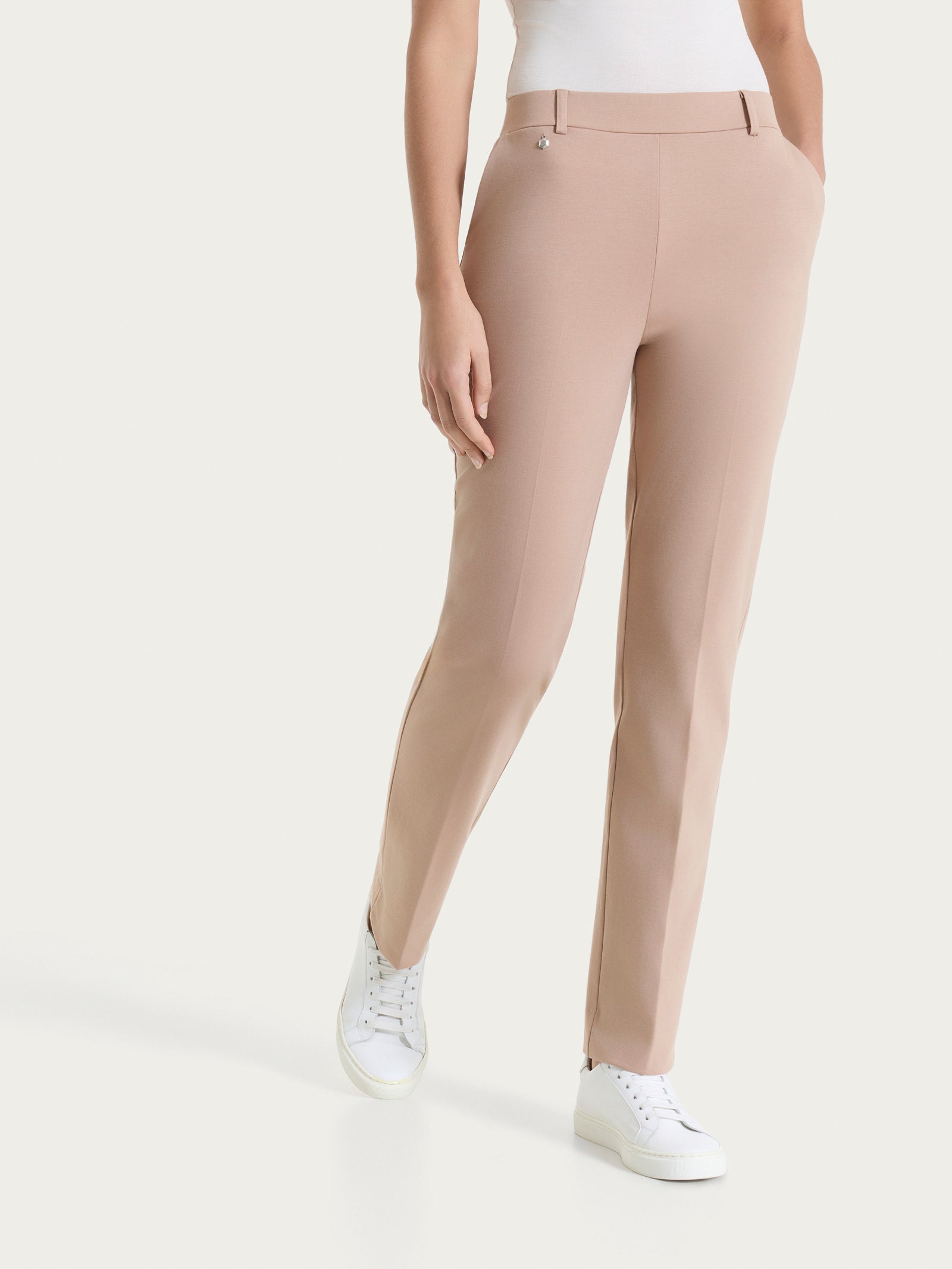 Pantalone dritto con tasche in Compact Light Marroni Donna - Ragno