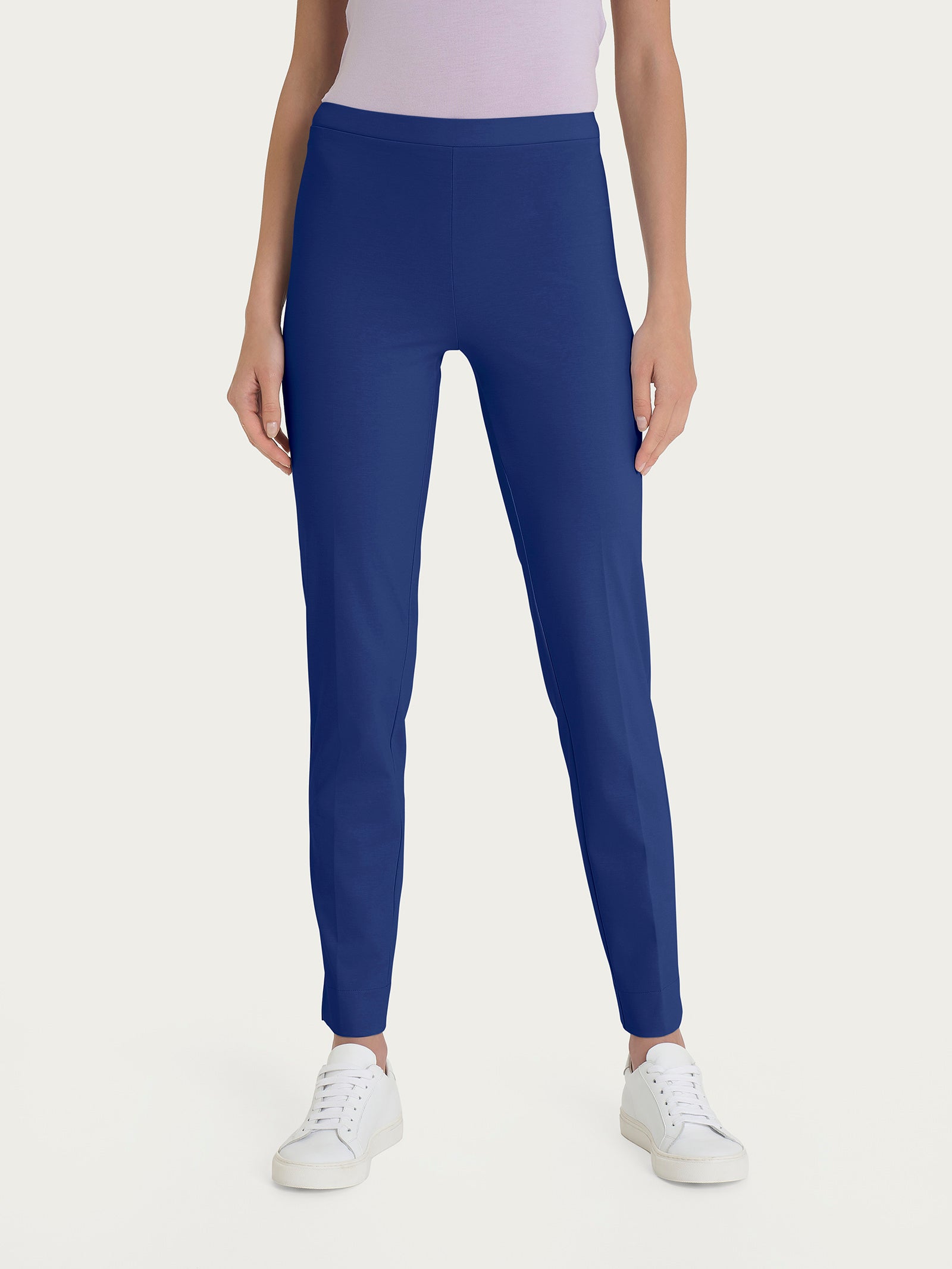 Pantalone a sigaretta con spacchetti in Compact Light Blu Donna - Ragno