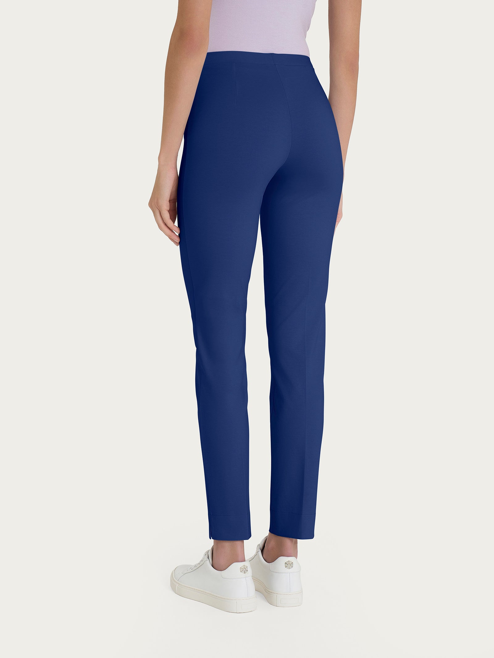 Pantalone a sigaretta con spacchetti in Compact Light Blu Donna - Ragno