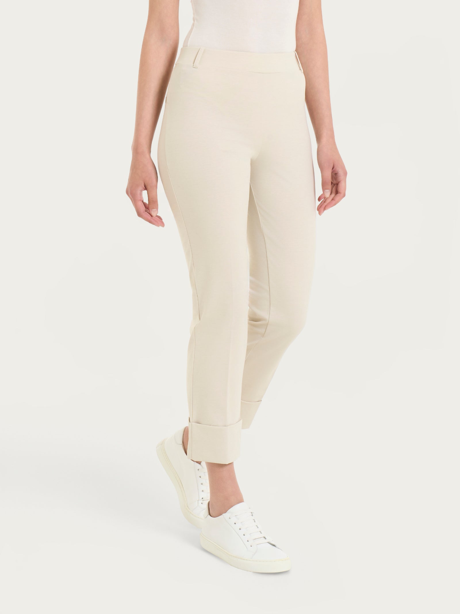 Pantalone slim dritto in Compact Light Bianchi Donna - Ragno