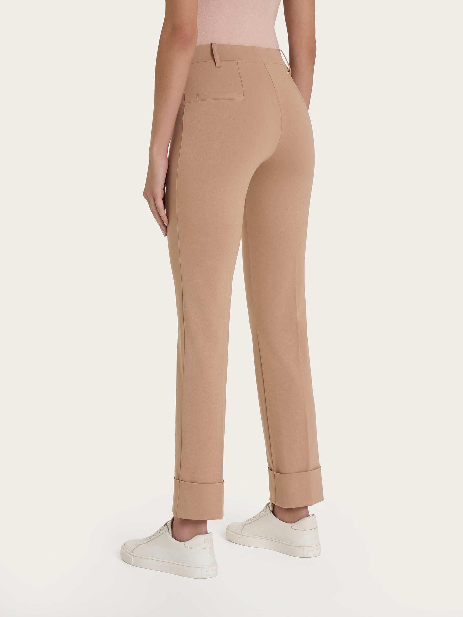 Pantalone slim dritto in Compact Light Marroni Donna - Ragno