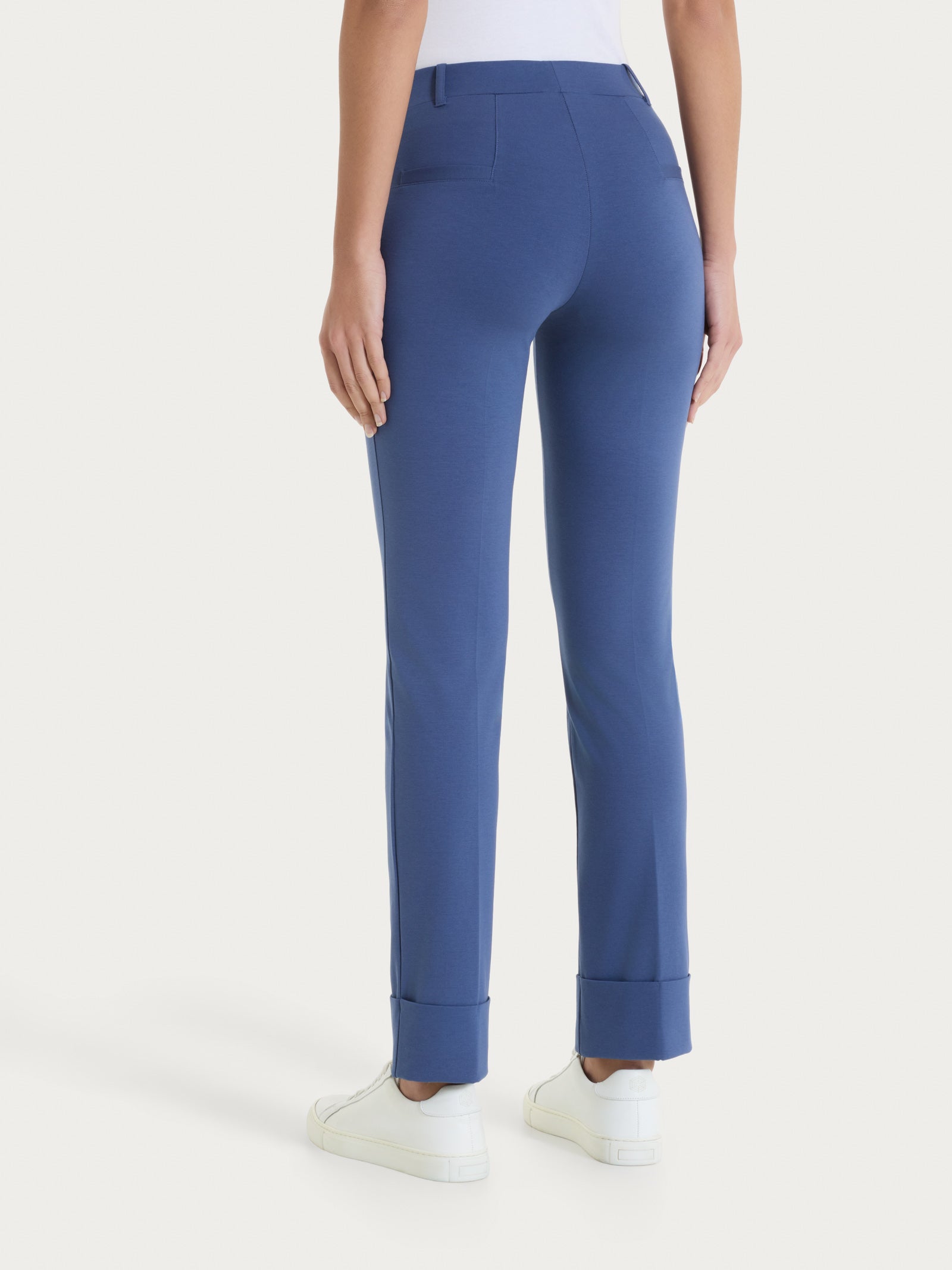 Pantalone slim dritto in Compact Light Blu Donna - Ragno