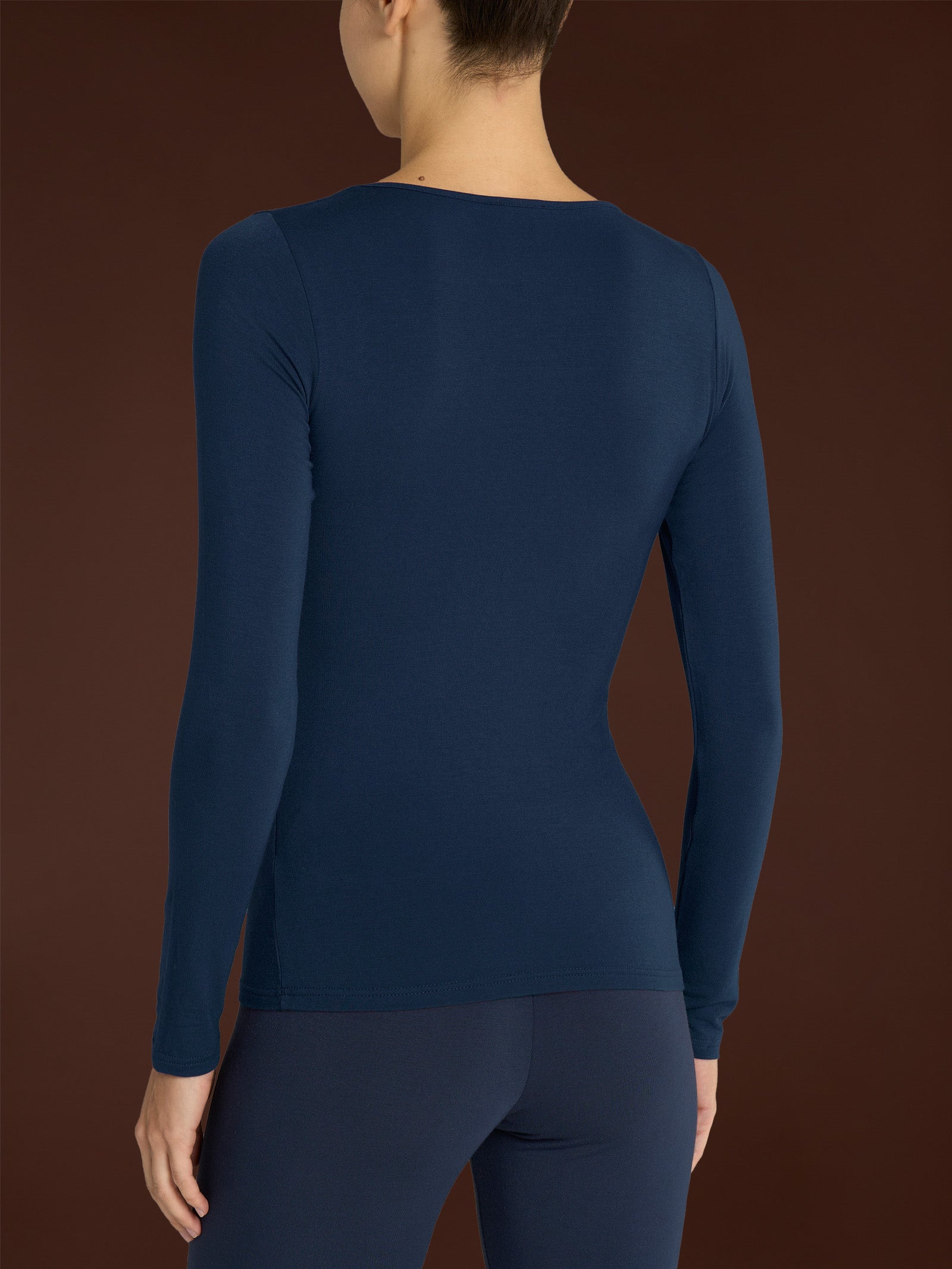 Maglietta girocollo in Eco Viscosa Blu Donna - Ragno