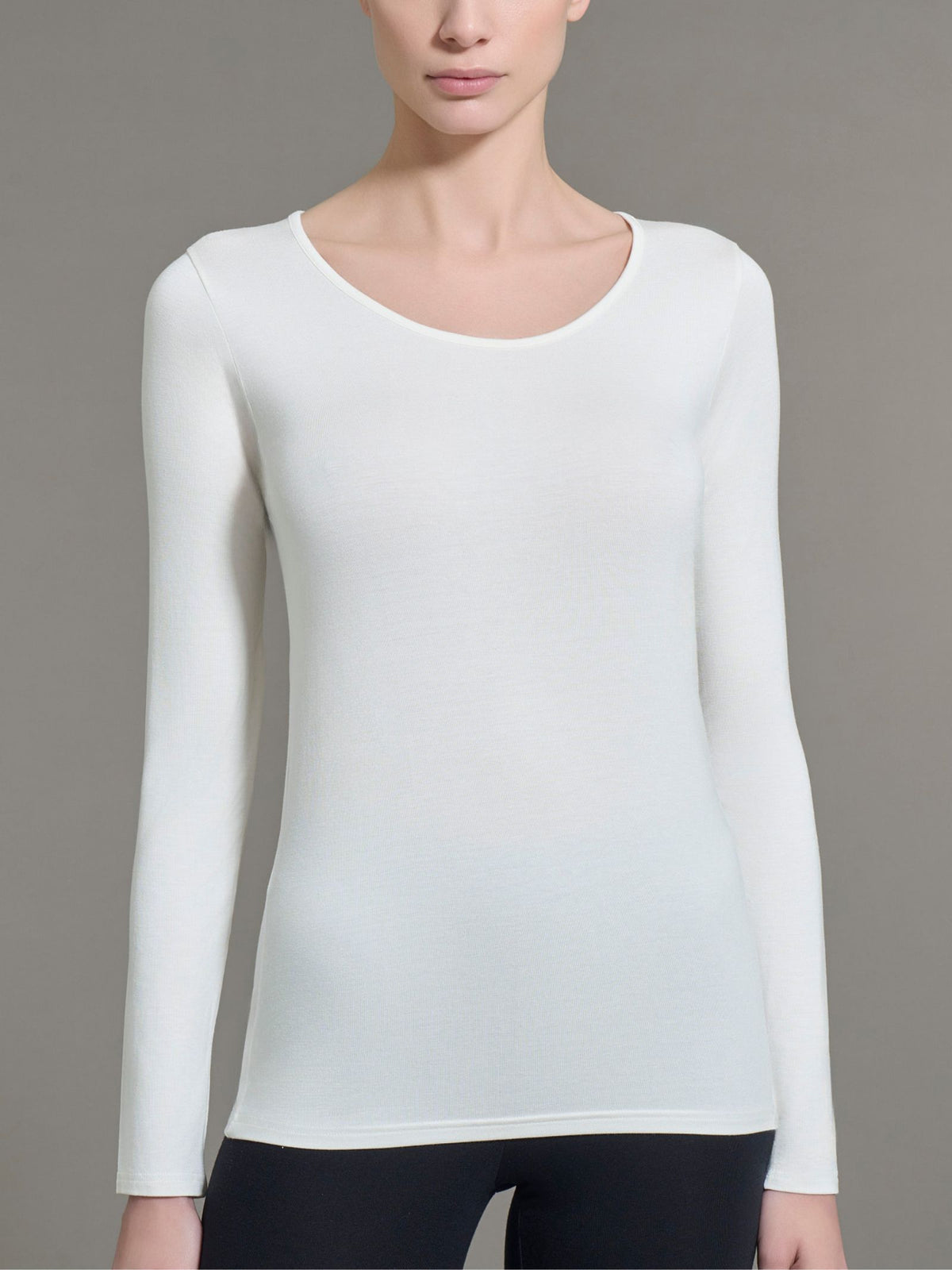 Maglietta girocollo in  Jersey Strech Winter Viscosa  Grigi Donna - Ragno