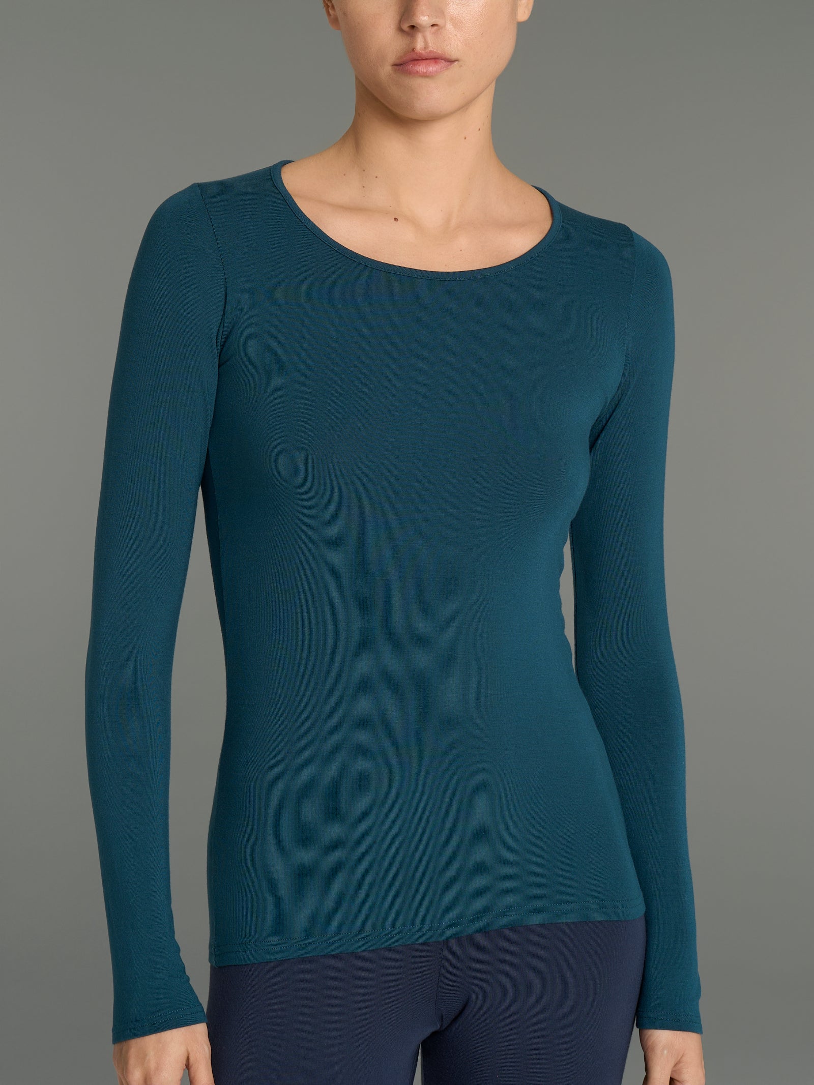 Maglietta girocollo in Eco Viscosa Blu Donna - Ragno