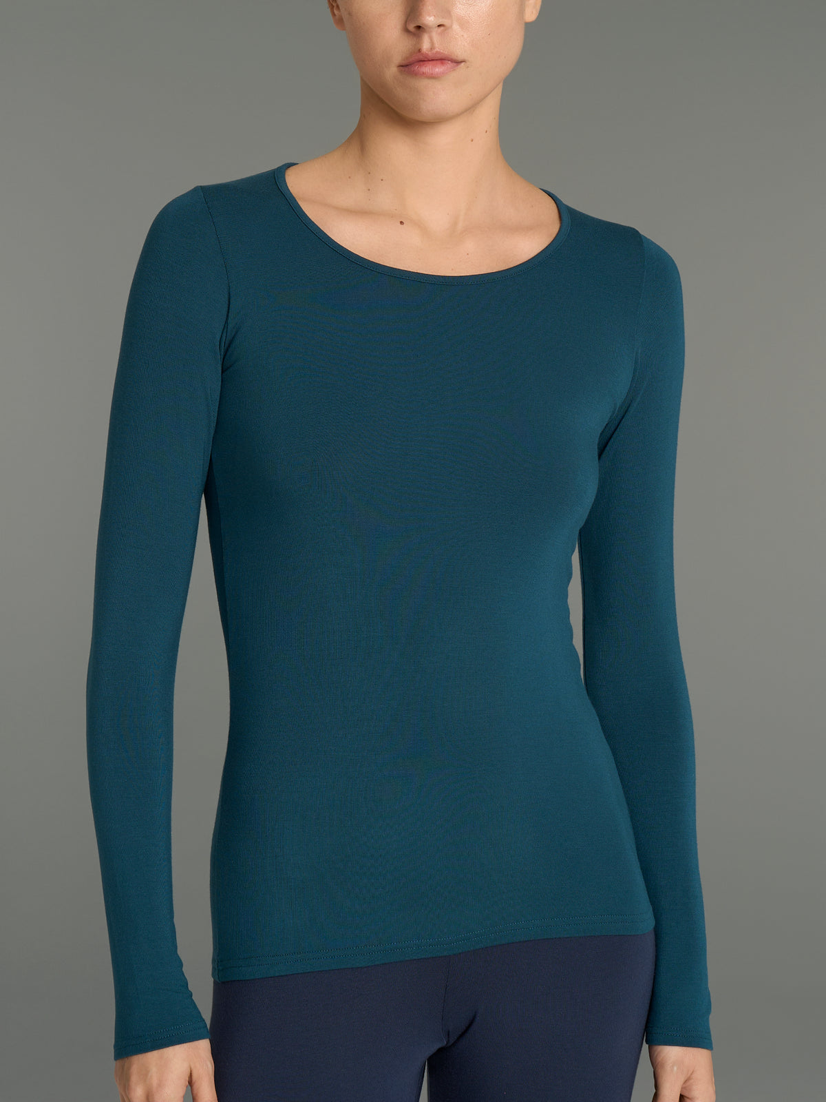 Maglietta girocollo in  Jersey Strech Winter Viscosa  Blu Donna - Ragno