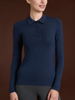 Polo in Jersey Strech Winter Viscosa  Blu Donna - Ragno
