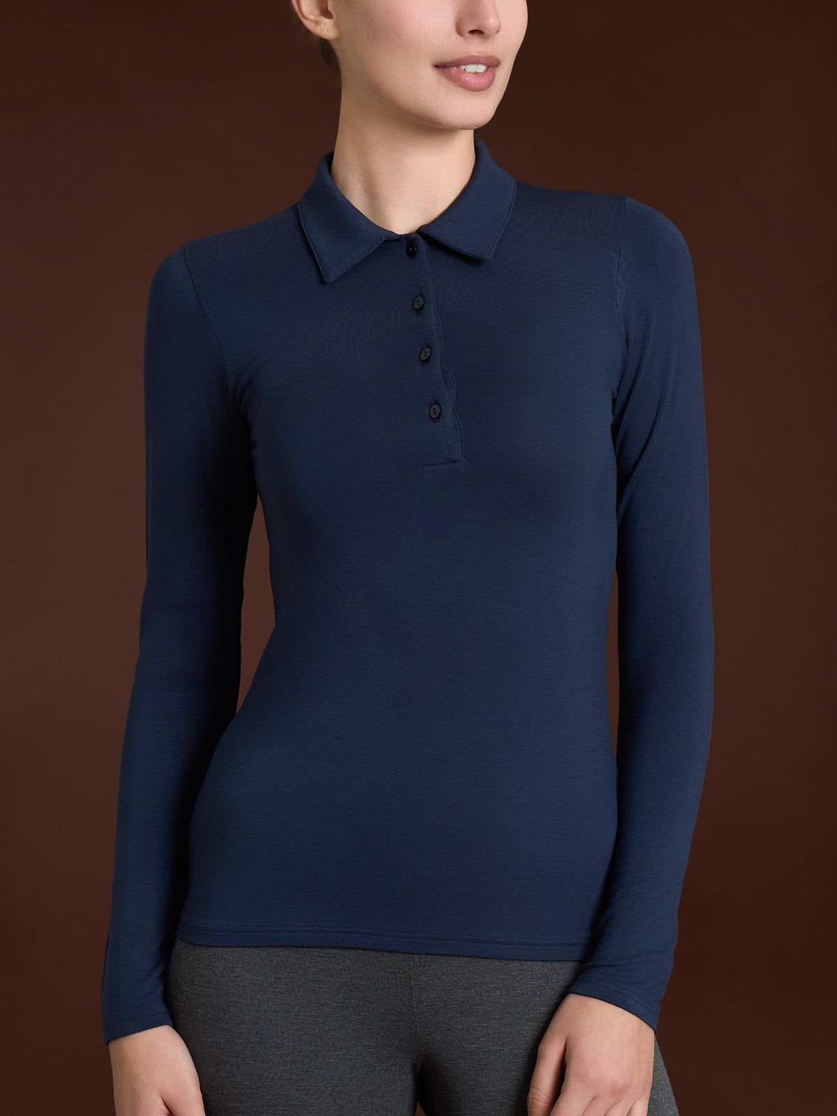 Polo in Jersey Strech Winter Viscosa  Blu Donna - Ragno