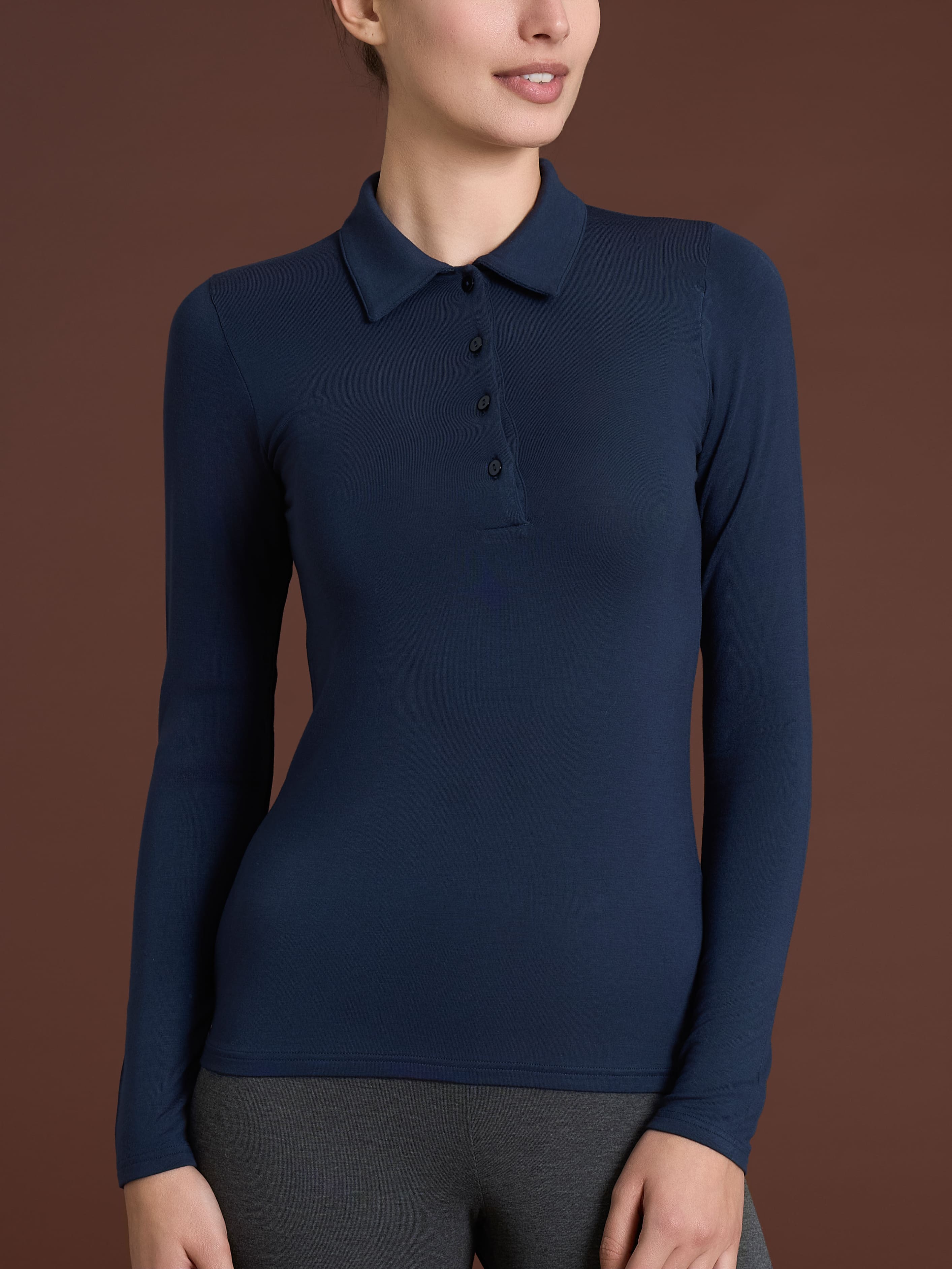 Polo in Eco Viscosa Blu Donna - Ragno