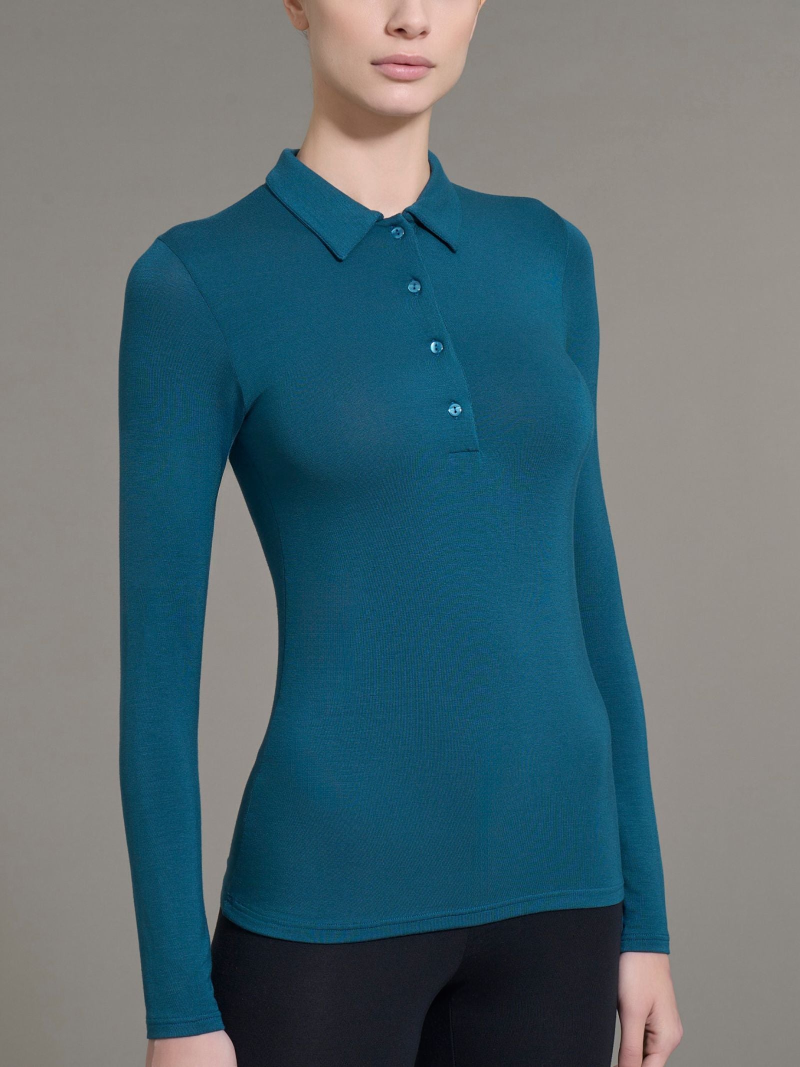 Polo in Eco Viscosa Blu Donna - Ragno