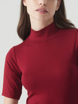 Maglietta collo alto in Eco Viscosa Neri Donna - Ragno