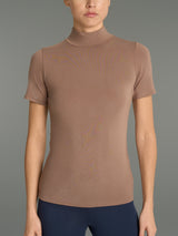 Maglietta collo alto in  Jersey Strech Winter Viscosa  Marroni Donna - Ragno