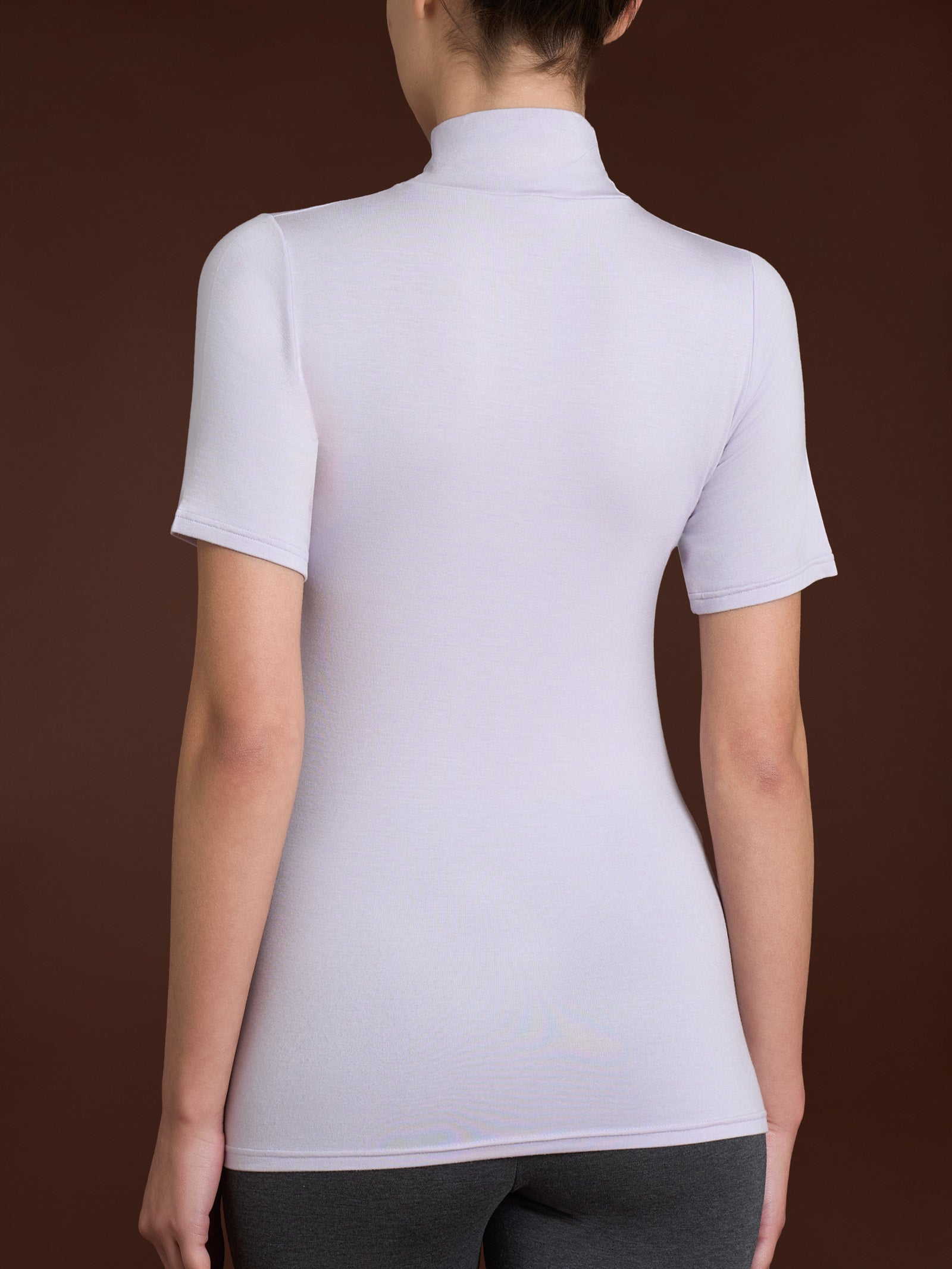 Maglietta collo alto in Eco Viscosa Rosa Donna - Ragno