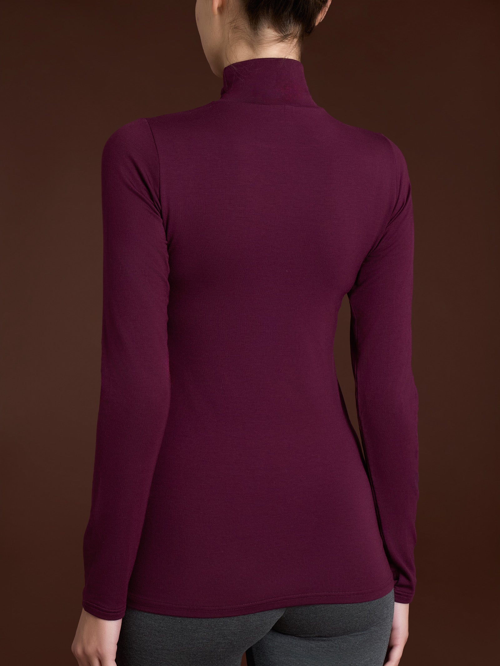 Maglietta collo alto in Eco Viscosa Viola Donna - Ragno