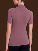 Maglietta collo alto in  Jersey Strech Winter Viscosa  Viola Donna - Ragno
