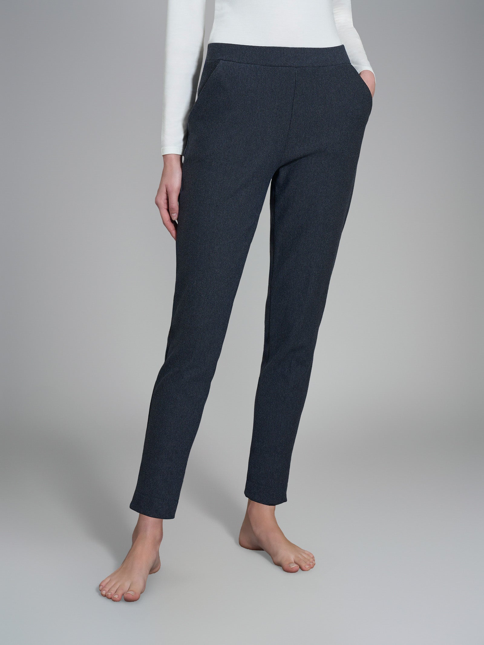 Pantalone chino in maglia flanella Blu Donna - Ragno