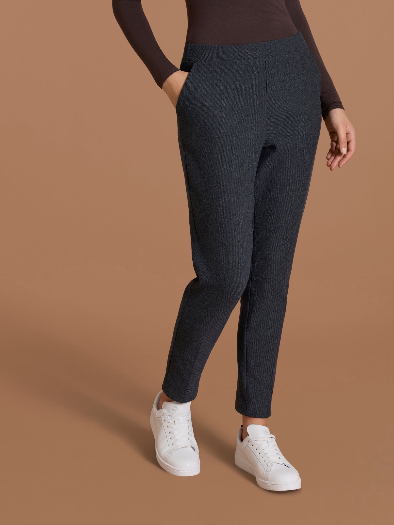 Pantalone chino in maglia flanella Blu Donna - Ragno
