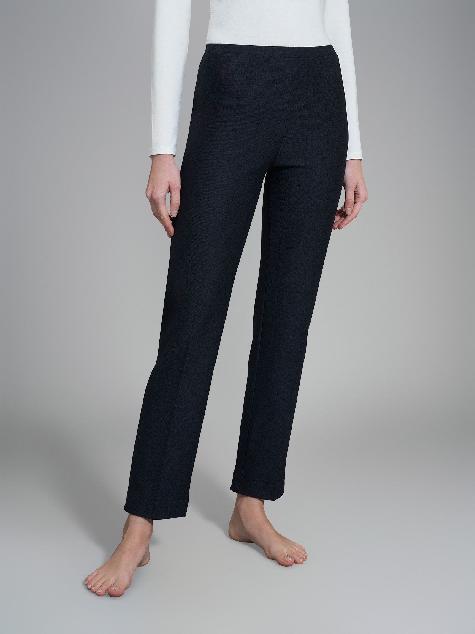 Pantalone dritto in maglia flanella  Neri Donna - Ragno