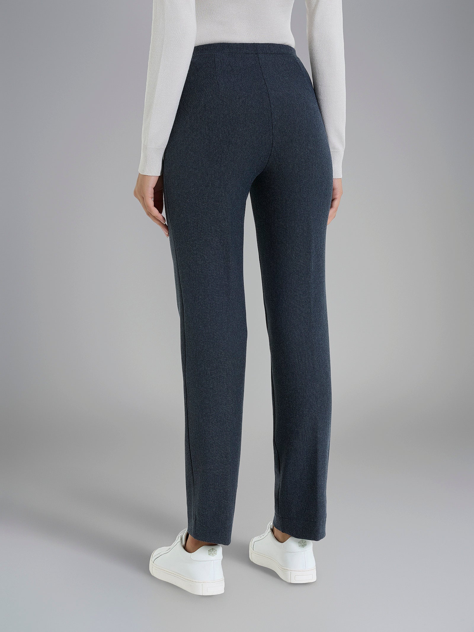 Pantalone dritto in maglia flanella  Blu Donna - Ragno