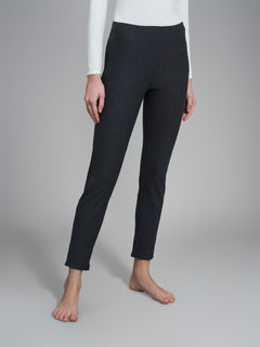 Pantalone alla caviglia in maglia flanella  Neri Donna - Ragno