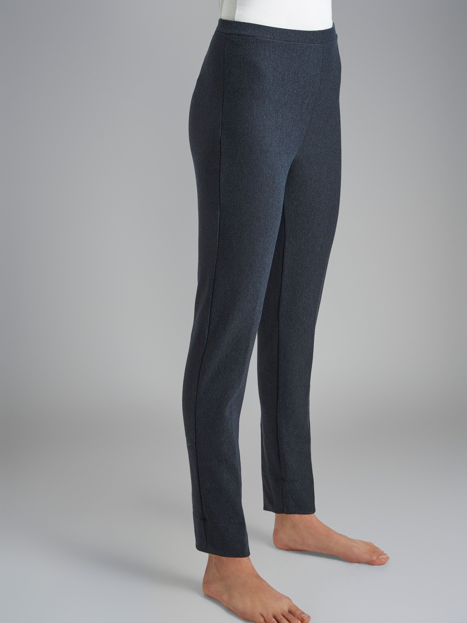Pantalone alla caviglia in maglia flanella  Blu Donna - Ragno