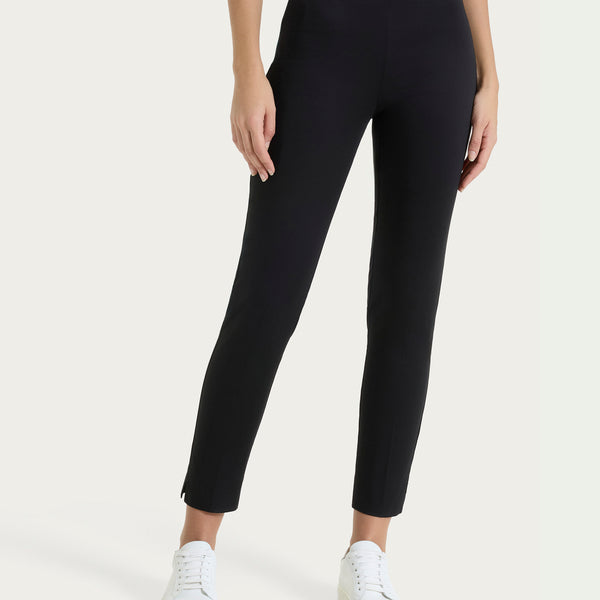 Slit capri pants in Satin Power - Black – Ragno